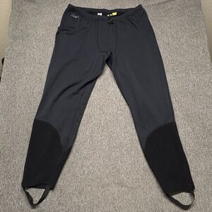 Cabelas Fleece Wader Pants Mens XL Regular Stirrup Legs Hunting Base Layer Black